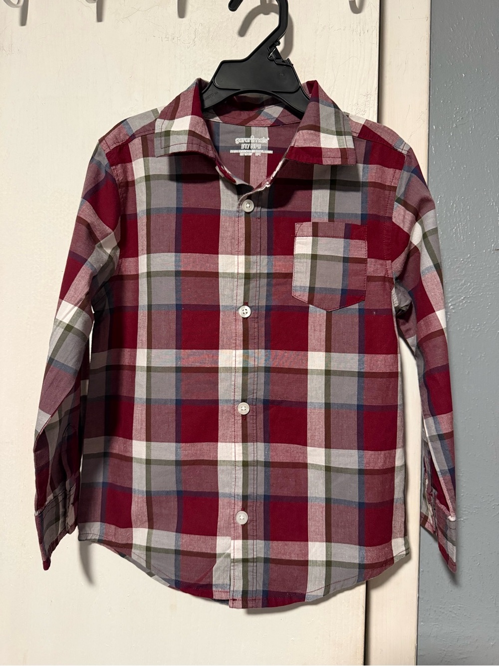 Kids Marron Plaid Button-Front Shirt